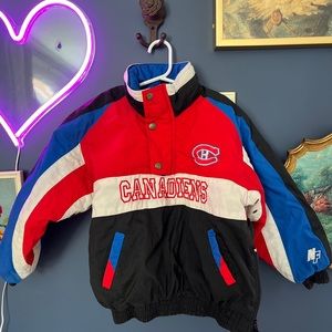 Vintage Newface Montreal Canadiens Puffer Coat Size 6x